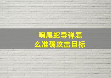 响尾蛇导弹怎么准确攻击目标