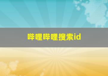 哔哩哔哩搜索id