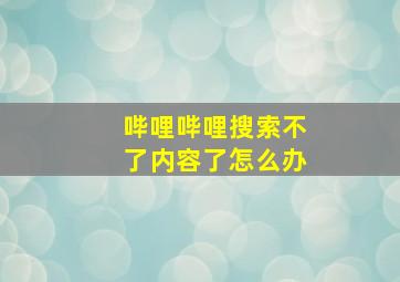 哔哩哔哩搜索不了内容了怎么办