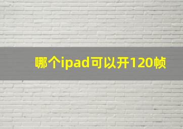 哪个ipad可以开120帧