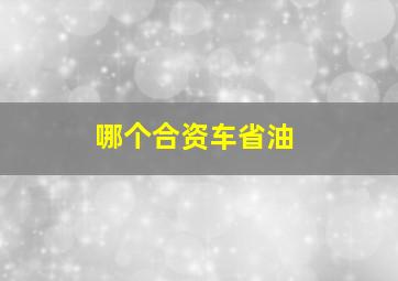 哪个合资车省油