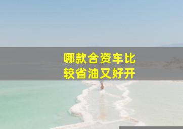 哪款合资车比较省油又好开