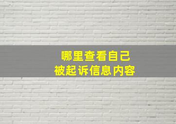 哪里查看自己被起诉信息内容