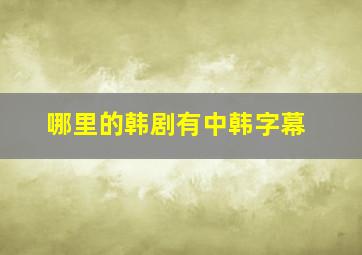 哪里的韩剧有中韩字幕