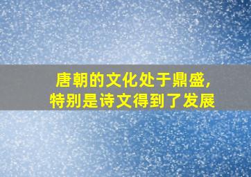 唐朝的文化处于鼎盛,特别是诗文得到了发展