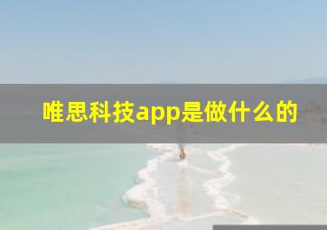 唯思科技app是做什么的