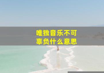 唯独音乐不可辜负什么意思