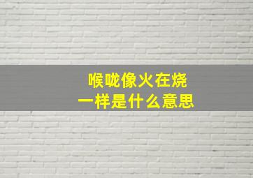 喉咙像火在烧一样是什么意思