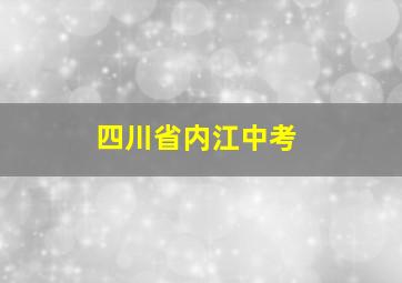 四川省内江中考