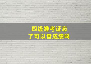 四级准考证忘了可以查成绩吗