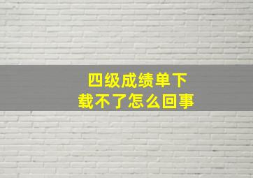 四级成绩单下载不了怎么回事