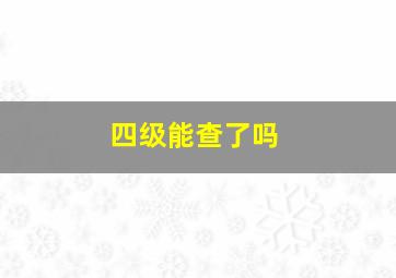 四级能查了吗