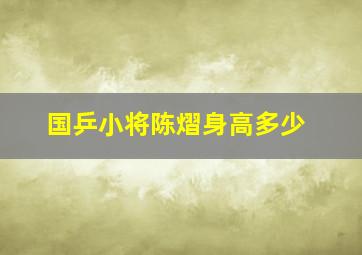 国乒小将陈熠身高多少