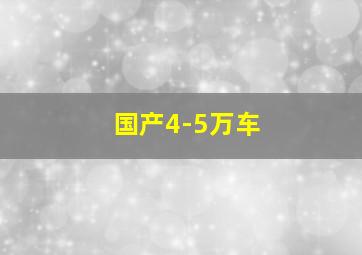 国产4-5万车