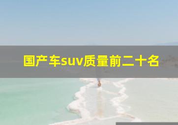 国产车suv质量前二十名