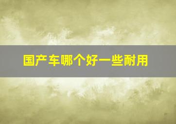 国产车哪个好一些耐用