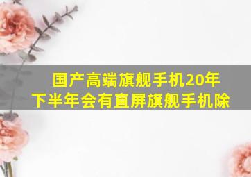 国产高端旗舰手机20年下半年会有直屏旗舰手机除