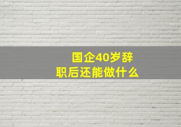 国企40岁辞职后还能做什么