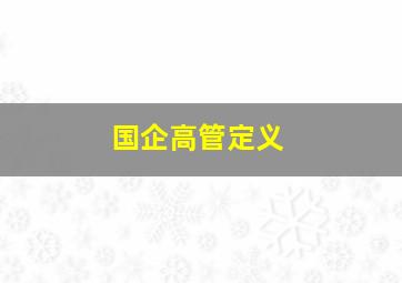 国企高管定义