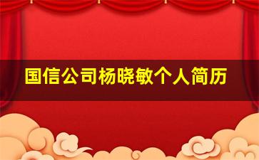 国信公司杨晓敏个人简历