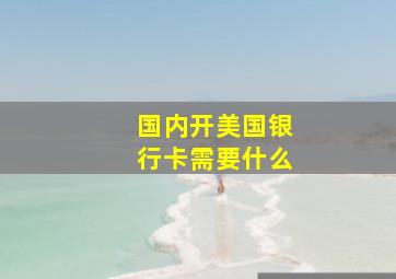 国内开美国银行卡需要什么