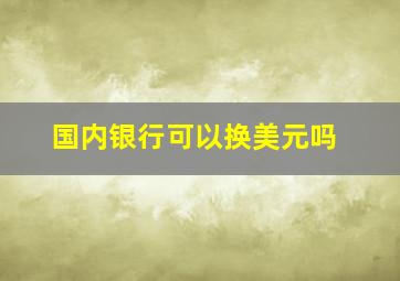 国内银行可以换美元吗