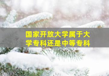 国家开放大学属于大学专科还是中等专科