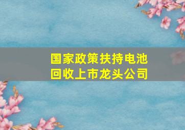 国家政策扶持电池回收上市龙头公司