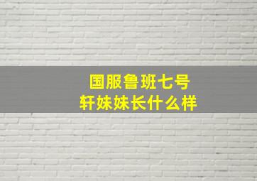 国服鲁班七号轩妹妹长什么样