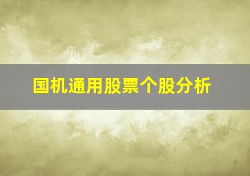 国机通用股票个股分析