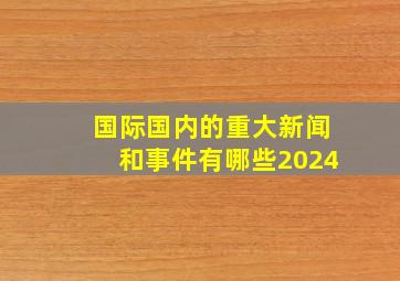 国际国内的重大新闻和事件有哪些2024