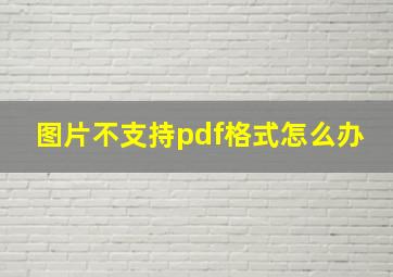 图片不支持pdf格式怎么办