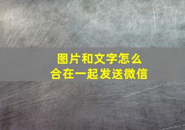 图片和文字怎么合在一起发送微信