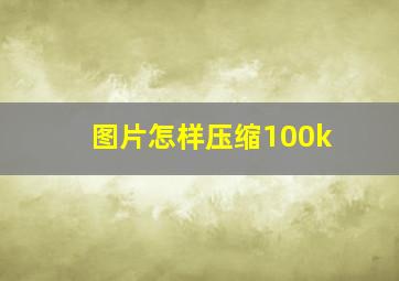 图片怎样压缩100k