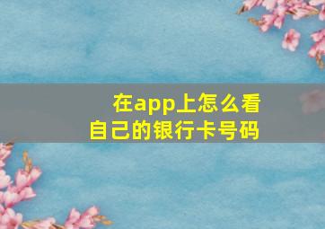 在app上怎么看自己的银行卡号码