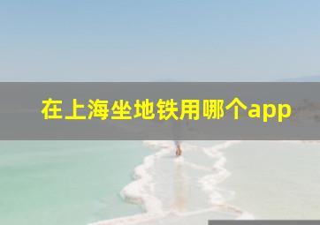 在上海坐地铁用哪个app