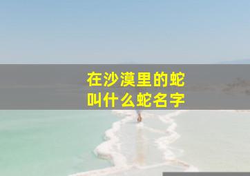 在沙漠里的蛇叫什么蛇名字