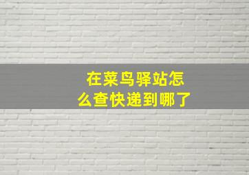 在菜鸟驿站怎么查快递到哪了