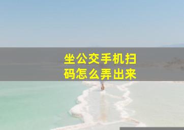 坐公交手机扫码怎么弄出来