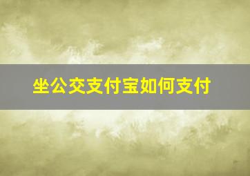 坐公交支付宝如何支付