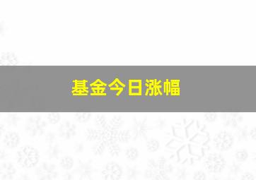 基金今日涨幅