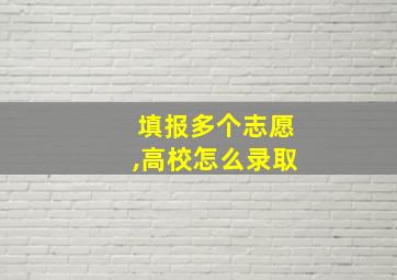 填报多个志愿,高校怎么录取