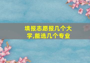 填报志愿报几个大学,能选几个专业