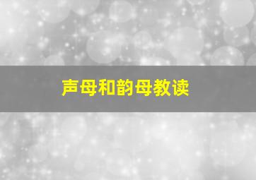 声母和韵母教读