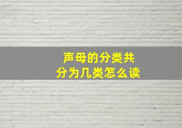 声母的分类共分为几类怎么读