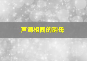 声调相同的韵母