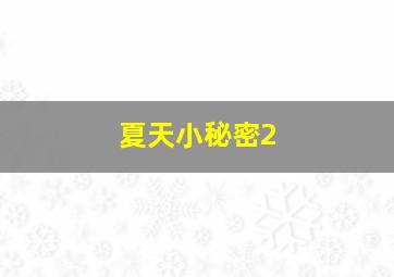 夏天小秘密2