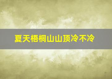 夏天梧桐山山顶冷不冷