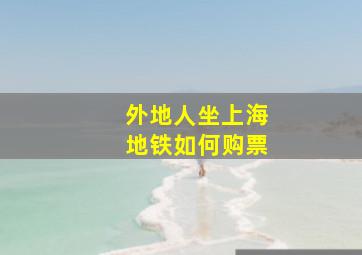 外地人坐上海地铁如何购票