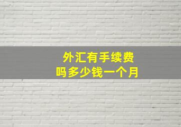 外汇有手续费吗多少钱一个月